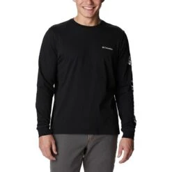 Columbia Men's CSC Basic Logo™ Long Sleeve T-Shirt Black / Csc Sleeve Logo -Guin Sales Store 2013561 010 f presethigh res jpeg 300 dpi
