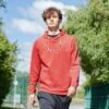Men's Nathan Technical Fleece Overhead Hoodie Red / Silver -Guin Sales Store 4t5a1611