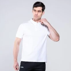 Men's Pima Cotton Polo Shirt White -Guin Sales Store 4t5a3123