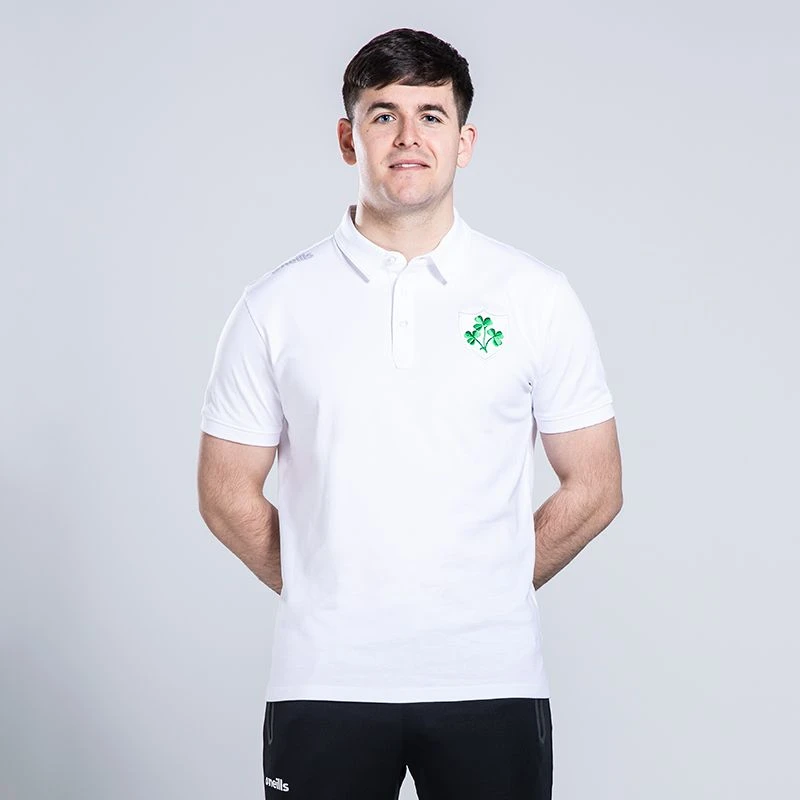 Men's Ireland Shamrock Pima Cotton Polo Shirt White 3 Men's Ireland Shamrock Pima Cotton Polo Shirt White