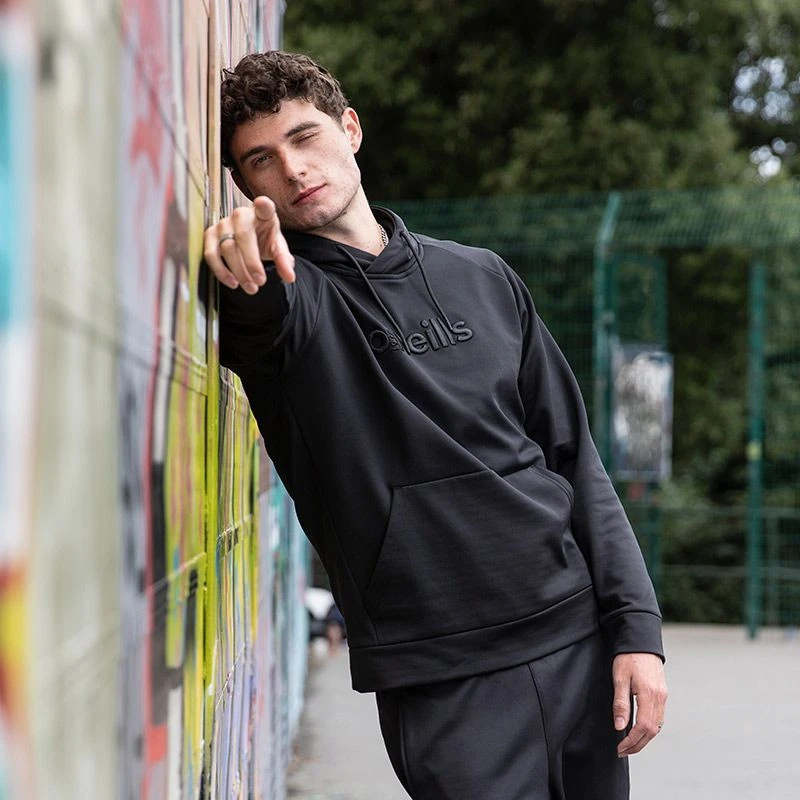 Men's Niall Overhead Fleece Hoodie Black 4 Men's Niall Overhead Fleece Hoodie Black - Image 2