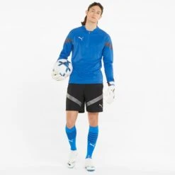 Puma Men's TeamFINAL Training Quarter Zip Top Electric Blue Lemonade / Smoked Pearl / Silver -Guin Sales Store 657375 02 mod03