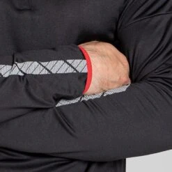 Men's Cody Brushed Half Zip Top Black / Red / Black -Guin Sales Store am3a0105