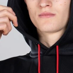 Men's Cody Hybrid Pullover Hoodie Black / Red / Grey -Guin Sales Store am3a0416