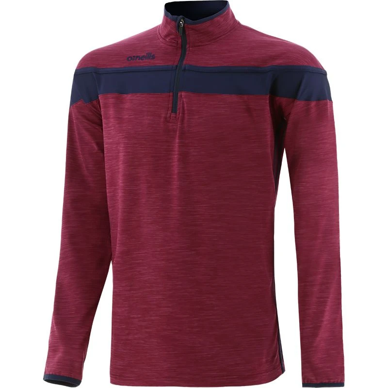 Men's Auckland Brushed Half Zip Top Maroon / Marine 3 Men's Auckland Brushed Half Zip Top Maroon / Marine