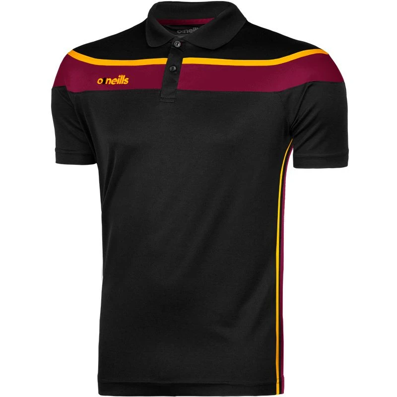 Men's Auckland Polo Shirt Black / Maroon / Amber 2 Men's Auckland Polo Shirt Black / Maroon / Amber