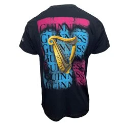 Guinness Men's Printed Harp T-Shirt Black -Guin Sales Store g1328 02