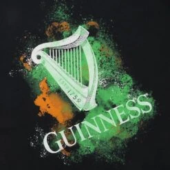 Guinness Men's Harp T-Shirt Black -Guin Sales Store guinness harp st pats tshirt blk p3 1