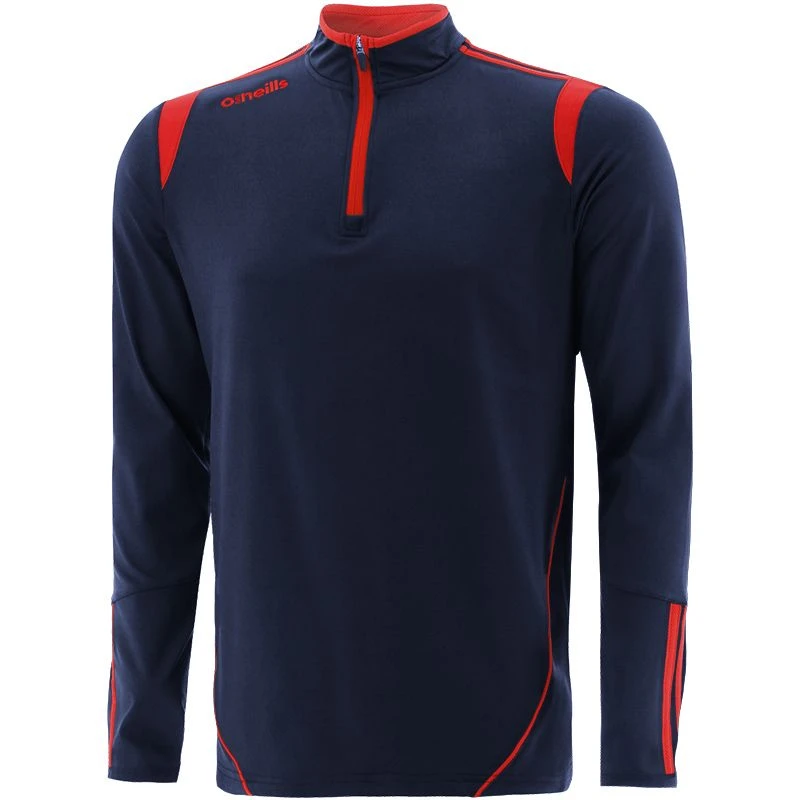 Men's Loxton Brushed Half Zip Top Marine / Red 3 Men's Loxton Brushed Half Zip Top Marine / Red