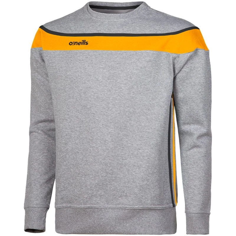 Men's Auckland Fleece Crew Neck Sweatshirt Grey / Amber / Black 3 Men's Auckland Fleece Crew Neck Sweatshirt Grey / Amber / Black
