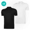 Men's Pima Cotton Polo Shirt 2 Pack Black / White -Guin Sales Store mercury polo pack bk wh