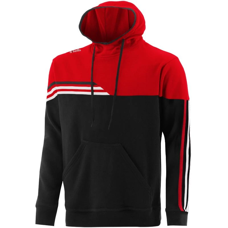 Men's Nevis Fleece Overhead Hoodie Black / Red / White 3 Men's Nevis Fleece Overhead Hoodie Black / Red / White