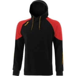 Men's Oslo Fleece Pullover Hoodie Black / Red / Amber