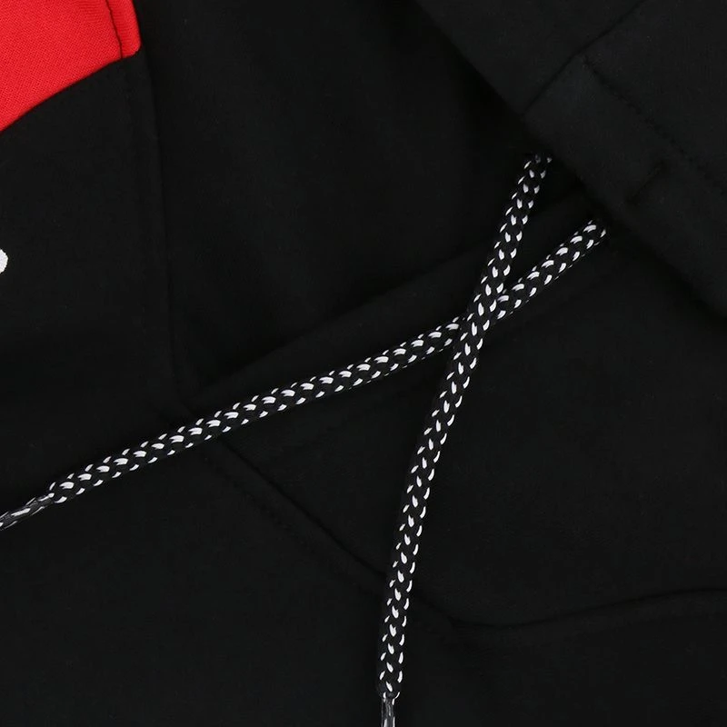 Men's Oslo Fleece Pullover Hoodie Black / Red / White 6 Men's Oslo Fleece Pullover Hoodie Black / Red / White - Image 4