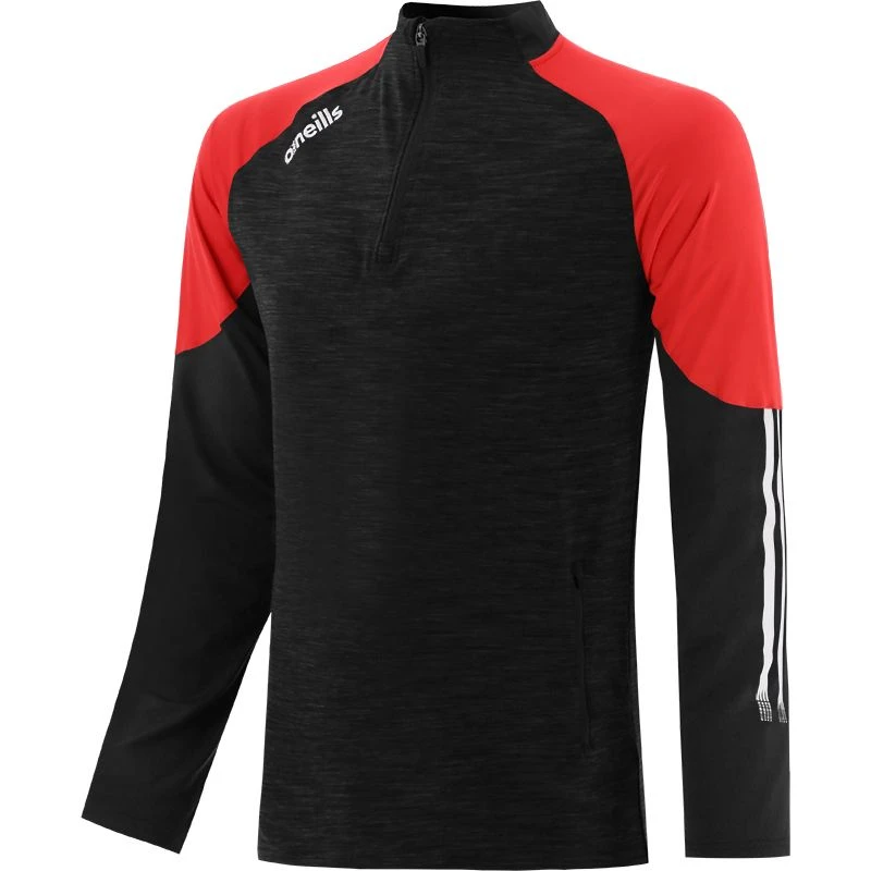 Men's Oslo Brushed Half Zip Top Black / Red / White 3 Men's Oslo Brushed Half Zip Top Black / Red / White