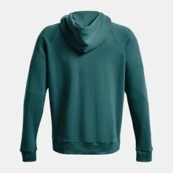 Under Armour Men's UA Rival Fleece Big Logo Hoodie Coastal Teal / Onyx White -Guin Sales Store ps1357093 722 hb