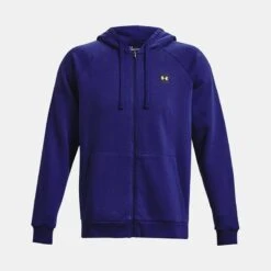 Under Armour Men's Rival Fleece Full Zip Hoodie Sonar Blue / Onyx White -Guin Sales Store ps1357111 468 hf