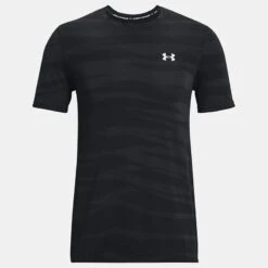 Under Armour Men's Seamless Wave Short Sleeve T-Shirt Black / Mod Grey 10 Under Armour Men's Seamless Wave Short Sleeve T-Shirt Black / Mod Grey -Guin Sales Store ps1373726 001 hf