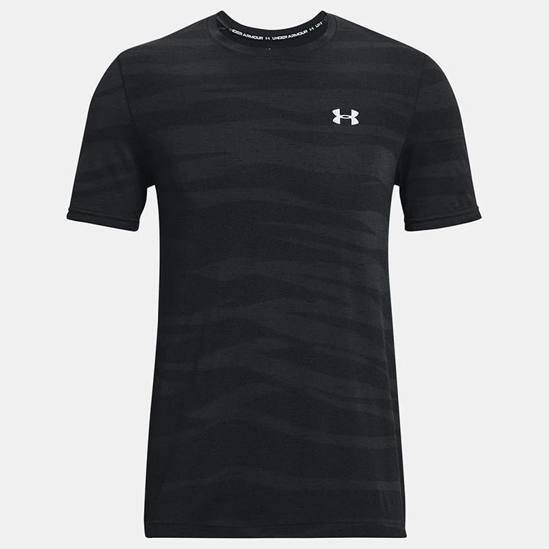 Under Armour Men's Seamless Wave Short Sleeve T-Shirt Black / Mod Grey 5 Under Armour Men's Seamless Wave Short Sleeve T-Shirt Black / Mod Grey - Image 3