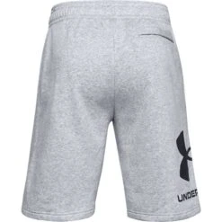 Under Armour Men's UA Rival Fleece Big Logo Shorts Mod Gray Light Heather / Black -Guin Sales Store s7.ps1357118 011 hb