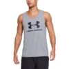 Under Armour Men's UA Sportstyle Logo Tank Steel Light Heather / Black -Guin Sales Store s7.v5 1329589 036 fc main