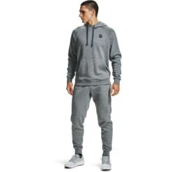 Under Armour Men's UA Rival Fleece Hoodie Pitch Grey Light Heather / Onyx White 11 Under Armour Men's UA Rival Fleece Hoodie Pitch Grey Light Heather / Onyx White -Guin Sales Store s7.v5 1357092 012 fsf
