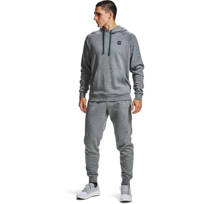 Under Armour Men's UA Rival Fleece Hoodie Pitch Grey Light Heather / Onyx White 6 Under Armour Men's UA Rival Fleece Hoodie Pitch Grey Light Heather / Onyx White - Image 4