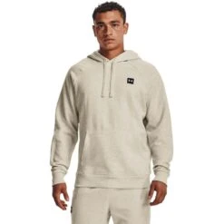 Under Armour Men's Rival Fleece Hoodie Stone / Onyx White