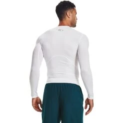 Under Armour Men's HeatGear® Armour Long Sleeve T-Shirt White / Black -Guin Sales Store s7.v5 1361524 100 bc