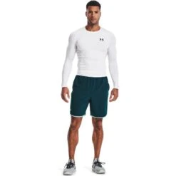 Under Armour Men's HeatGear® Armour Long Sleeve T-Shirt White / Black -Guin Sales Store s7.v5 1361524 100 fsf