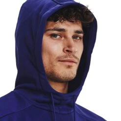 Under Armour Men's Armour Fleece® Hoodie Sonar Blue / Black -Guin Sales Store s7.v5 1373353 468 hood