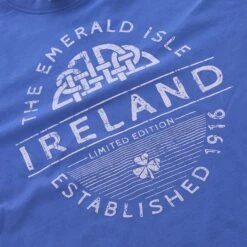 Trad Craft Men's Emerald Isle 1916 T-Shirt Cornflower Blue 7 Trad Craft Men's Emerald Isle 1916 T-Shirt Cornflower Blue -Guin Sales Store tradcraft cornf blue ire emerald p1615 p3