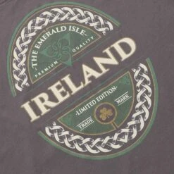 Trad Craft Men's Ireland Emerald Isle Classic T-Shirt Pewter -Guin Sales Store tradcraft tee pewter p1619 grey p3