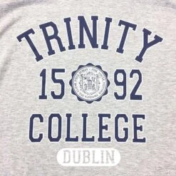 Trinity College Dublin 1592 T-Shirt Grey / Navy -Guin Sales Store trin1001 3