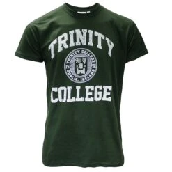 Trinity College Dublin Crest T-Shirt Bottle Green / White
