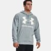 Under Armour Men's Rival Fleece Big Logo Hoodie Harbor Blue / Onyx White -Guin Sales Store v5 1357093 465 fc