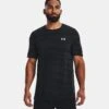 Under Armour Men's Seamless Wave Short Sleeve T-Shirt Black / Mod Grey -Guin Sales Store v5 1373726 001 fc
