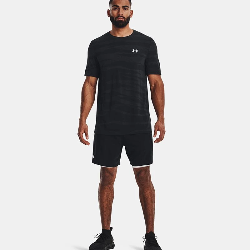 Under Armour Men's Seamless Wave Short Sleeve T-Shirt Black / Mod Grey 8 Under Armour Men's Seamless Wave Short Sleeve T-Shirt Black / Mod Grey - Image 6